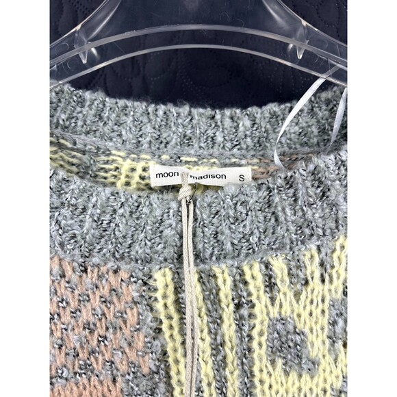 Moon + Madison Multiprint Comfy Sweater Spring Indie Artsy Chic Cute SZ S:NWT - Picture 6 of 7